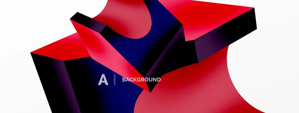 Abstract background - 3d abstract shape. Wallpaper for concept of AI technology Stock Illustration