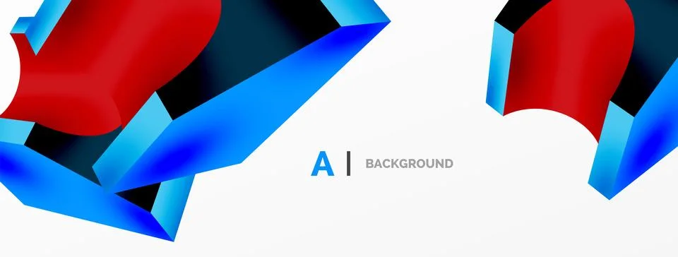 Abstract background - 3d abstract shape. Wallpaper for concept of AI technology 스톡 일러스트