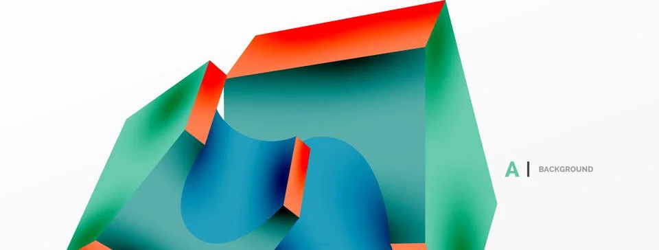 Abstract background - 3d abstract shape. Wallpaper for concept of AI technology Illustrazione stock