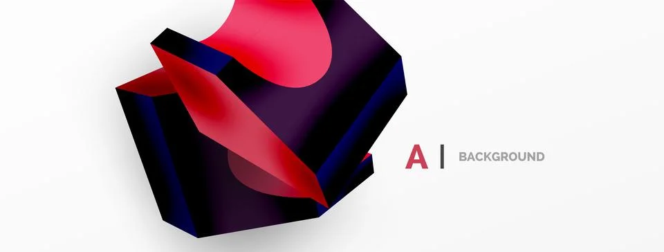 Abstract background - 3d abstract shape. Wallpaper for concept of AI technology Ilustración de archivo