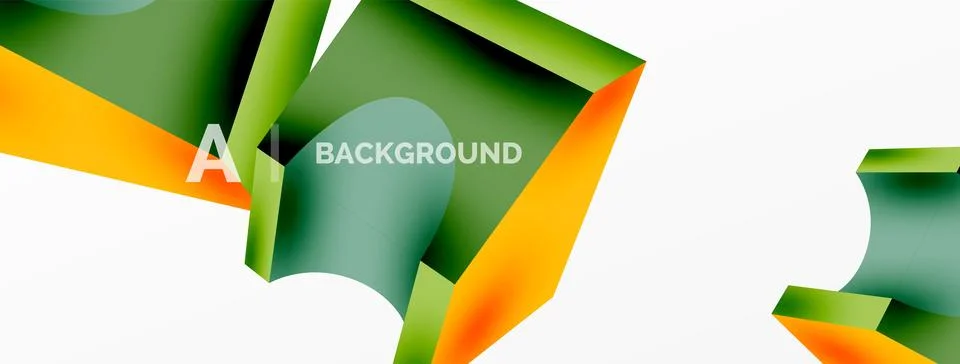 Abstract background - 3d abstract shape. Wallpaper for concept of AI technology Stock Illustration