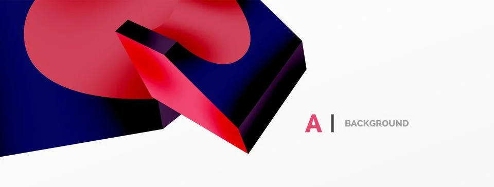 Abstract background - 3d abstract shape. Wallpaper for concept of AI technology Stock Illustration