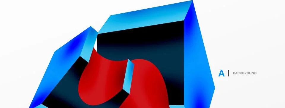 Abstract background - 3d abstract shape. Wallpaper for concept of AI technology Stock Illustration