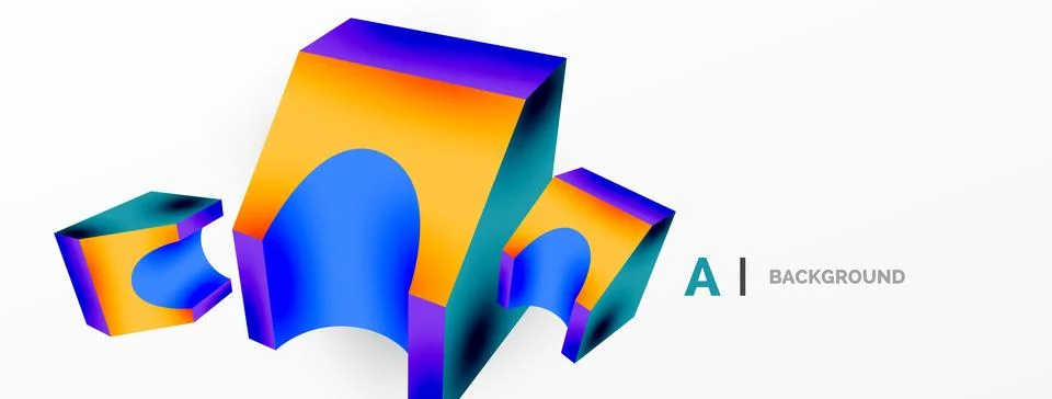 Abstract background - 3d abstract shape. Wallpaper for concept of AI technology Stock Illustration