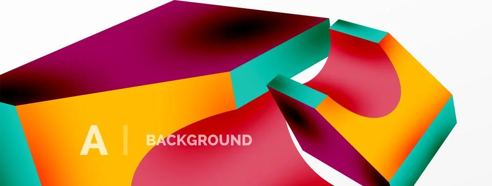 Abstract background - 3d abstract shape. Wallpaper for concept of AI technology 스톡 일러스트