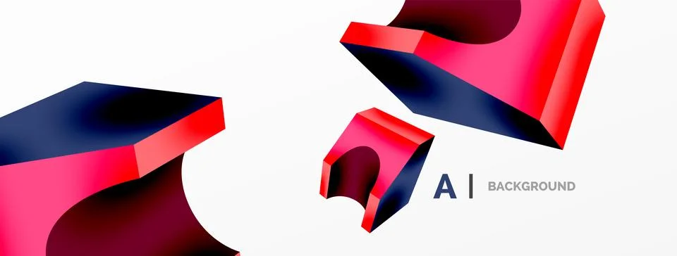 Abstract background - 3d abstract shape. Wallpaper for concept of AI technology Stock Illustration