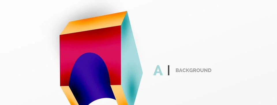 Abstract background - 3d abstract shape. Wallpaper for concept of AI technology Stock Illustration