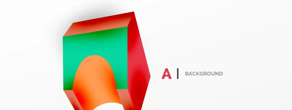 Abstract background - 3d abstract shape. Wallpaper for concept of AI technology Stock Illustration