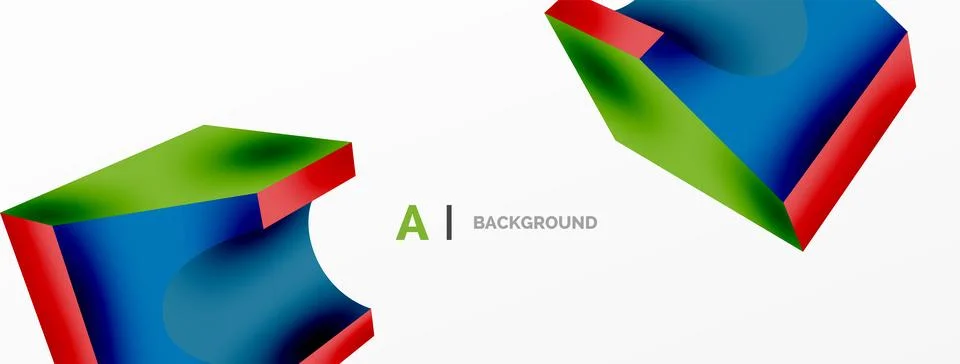 Abstract background - 3d abstract shape. Wallpaper for concept of AI technology Stock Illustration