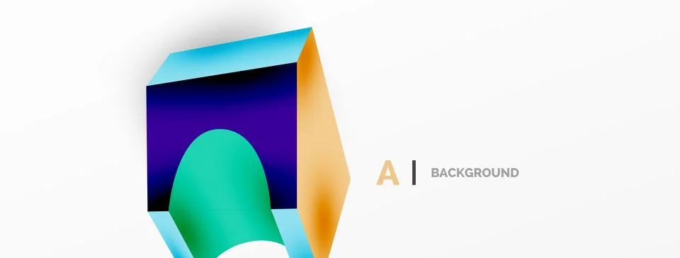 Abstract background - 3d abstract shape. Wallpaper for concept of AI technology Stock Illustration