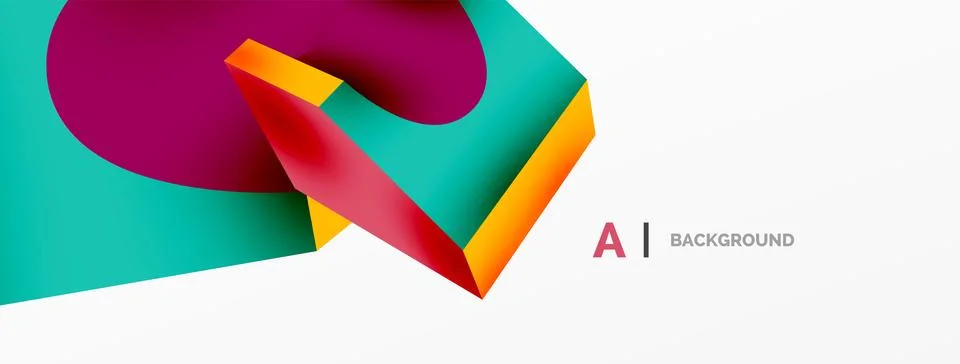 Abstract background - 3d abstract shape. Wallpaper for concept of AI technology Stock Illustration