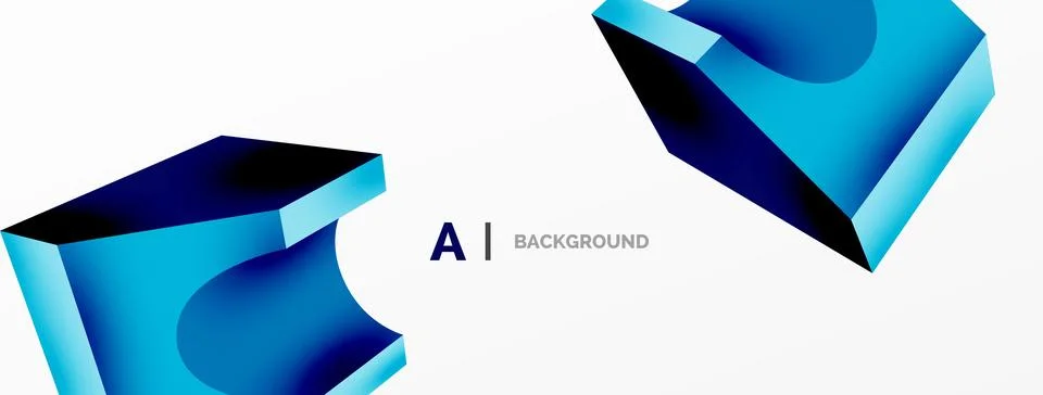 Abstract background - 3d abstract shape. Wallpaper for concept of AI technology Stock Illustration