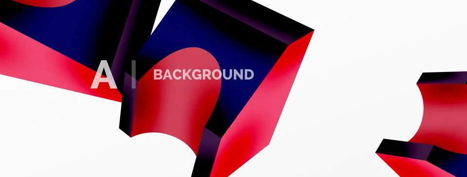 Abstract background - 3d abstract shape. Wallpaper for concept of AI technology Stock Illustration