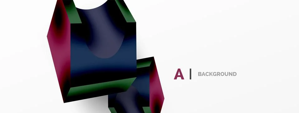 Abstract background - 3d abstract shape. Wallpaper for concept of AI technology Illustrazione stock