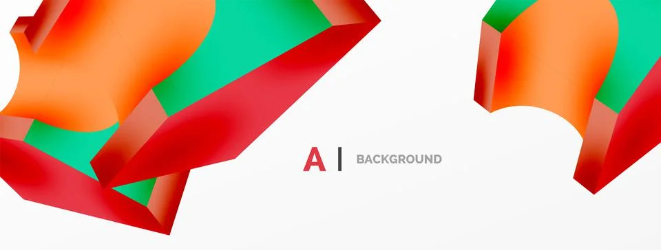 Abstract background - 3d abstract shape. Wallpaper for concept of AI technology Stock Illustration