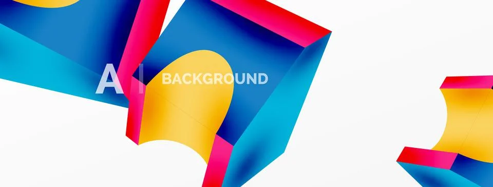 Abstract background - 3d abstract shape. Wallpaper for concept of AI technology イラスト素材