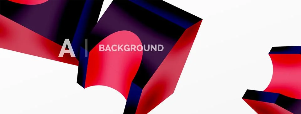 Abstract background - 3d abstract shape. Wallpaper for concept of AI technology Stock Illustration