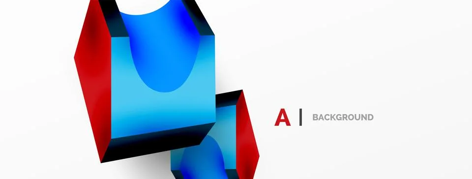 Abstract background - 3d abstract shape. Wallpaper for concept of AI technology Stock Illustration