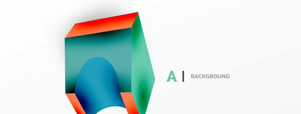 Abstract background - 3d abstract shape. Wallpaper for concept of AI technology Stock Illustration