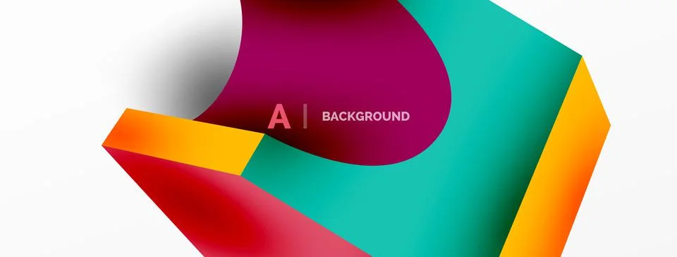 Abstract background - 3d abstract shape. Wallpaper for concept of AI technology 库存插图