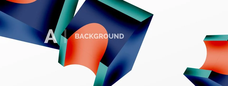 Abstract background - 3d abstract shape. Wallpaper for concept of AI technology Stock Illustration