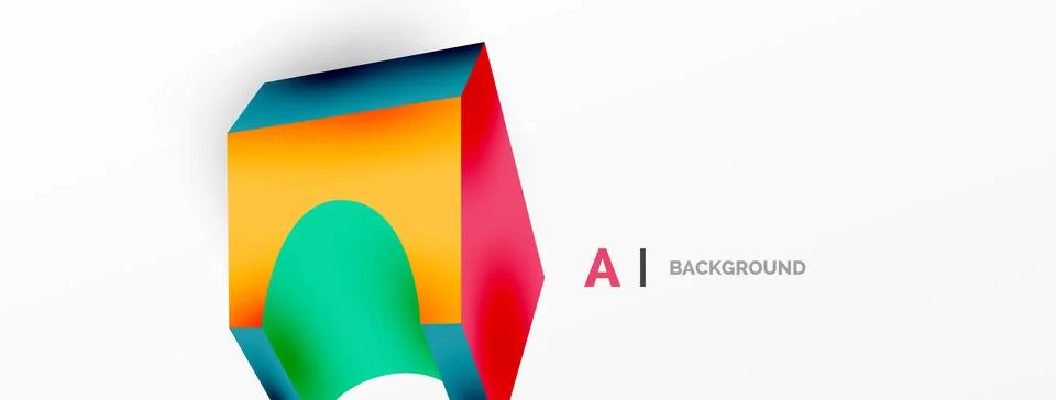 Abstract background - 3d abstract shape. Wallpaper for concept of AI technology 스톡 일러스트