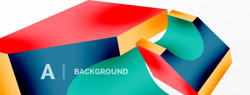 Abstract background - 3d abstract shape. Wallpaper for concept of AI technology Illustrazione stock