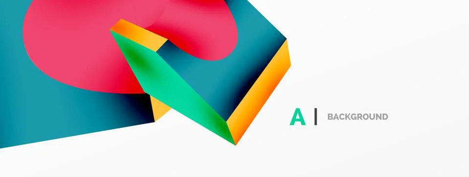 Abstract background - 3d abstract shape. Wallpaper for concept of AI technology Illustrazione stock