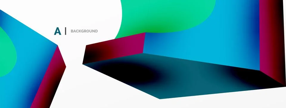Abstract background - 3d abstract shape. Wallpaper for concept of AI technology Illustrazione stock