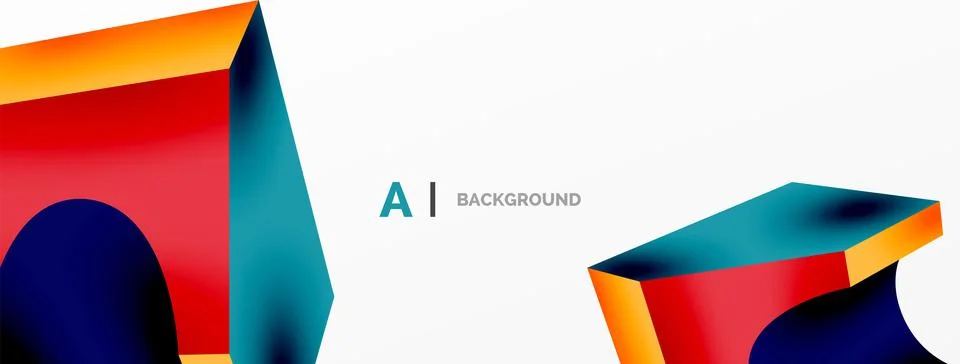 Abstract background - 3d abstract shape. Wallpaper for concept of AI technology 스톡 일러스트