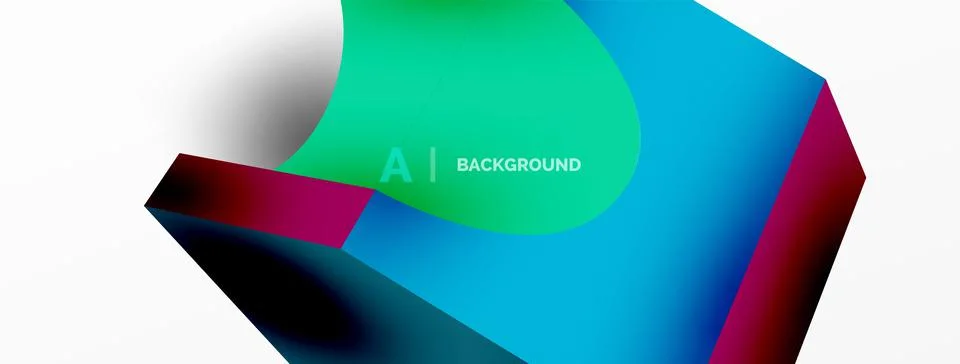 Abstract background - 3d abstract shape. Wallpaper for concept of AI technology 스톡 일러스트