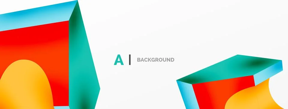 Abstract background - 3d abstract shape. Wallpaper for concept of AI technology 스톡 일러스트