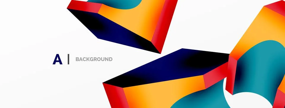 Abstract background - 3d abstract shape. Wallpaper for concept of AI technology Stock Illustration