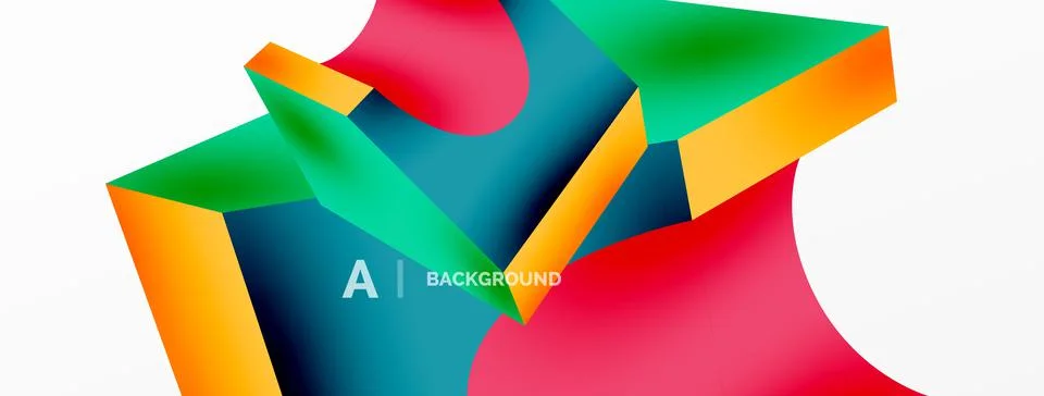 Abstract background - 3d abstract shape. Wallpaper for concept of AI technology イラスト素材