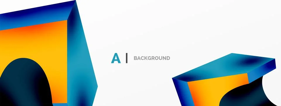 Abstract background - 3d abstract shape. Wallpaper for concept of AI technology イラスト素材