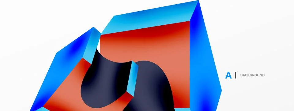 Abstract background - 3d abstract shape. Wallpaper for concept of AI technology Stock Illustration