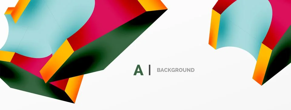 Abstract background - 3d abstract shape. Wallpaper for concept of AI technology Stock Illustration