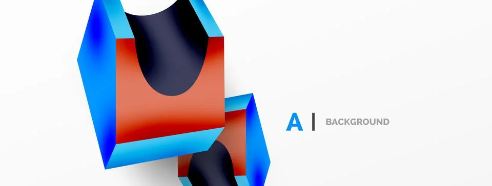 Abstract background - 3d abstract shape. Wallpaper for concept of AI technology 스톡 일러스트