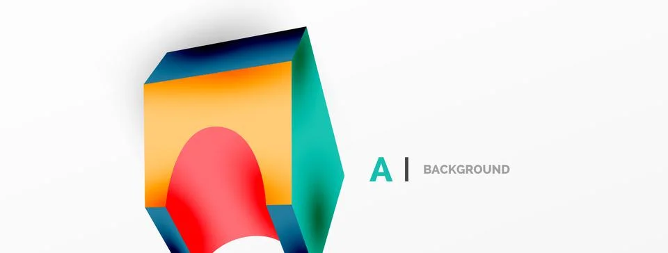 Abstract background - 3d abstract shape. Wallpaper for concept of AI technology Stock Illustration