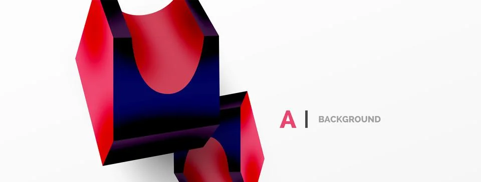 Abstract background - 3d abstract shape. Wallpaper for concept of AI technology Stock Illustration
