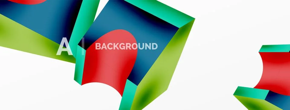 Abstract background - 3d abstract shape. Wallpaper for concept of AI technology イラスト素材