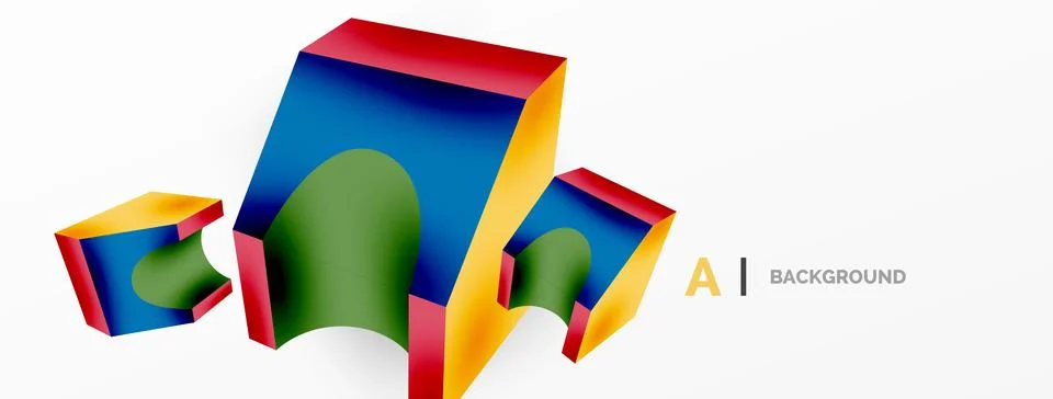 Abstract background - 3d abstract shape. Wallpaper for concept of AI technology 스톡 일러스트