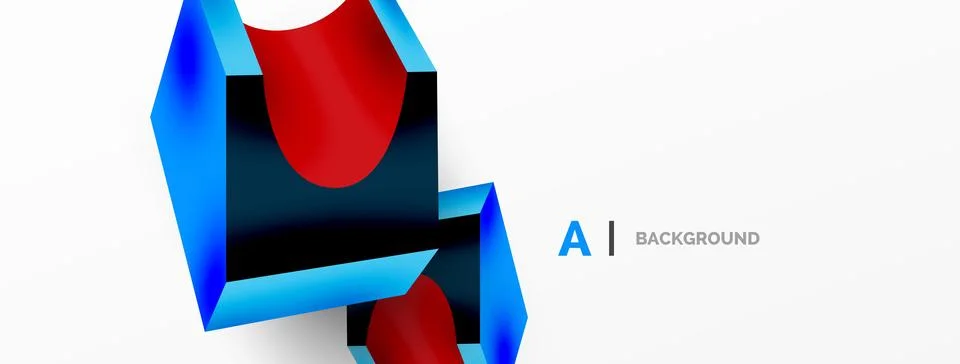 Abstract background - 3d abstract shape. Wallpaper for concept of AI technology Stock Illustration