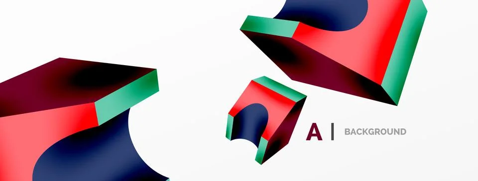 Abstract background - 3d abstract shape. Wallpaper for concept of AI technology Stock Illustration