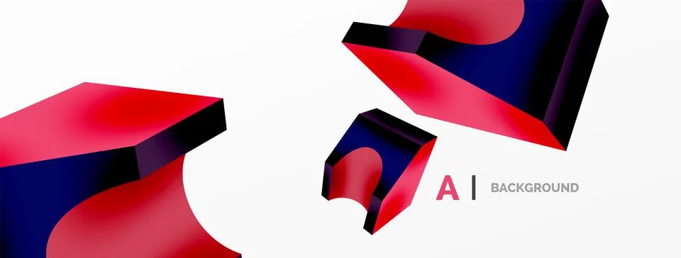 Abstract background - 3d abstract shape. Wallpaper for concept of AI technology 스톡 일러스트