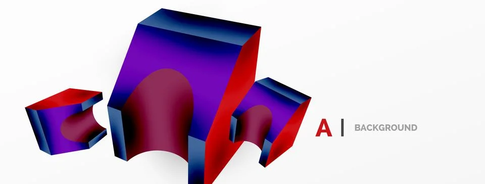 Abstract background - 3d abstract shape. Wallpaper for concept of AI technology Stock Illustration