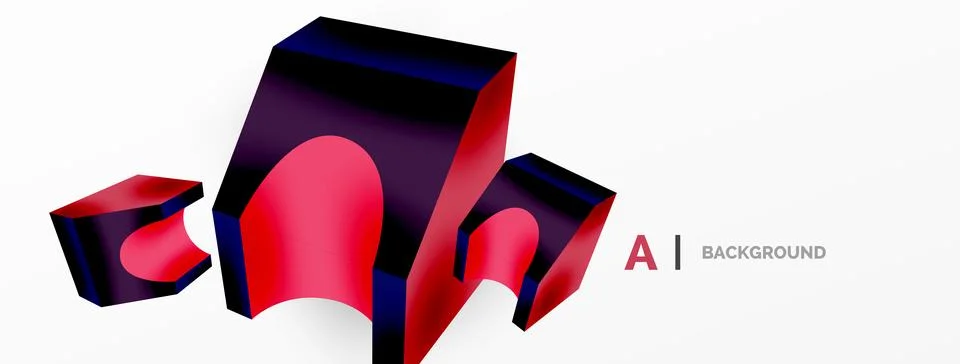 Abstract background - 3d abstract shape. Wallpaper for concept of AI technology Stock Illustration