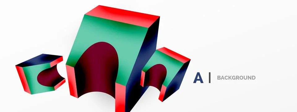 Abstract background - 3d abstract shape. Wallpaper for concept of AI technology 스톡 일러스트