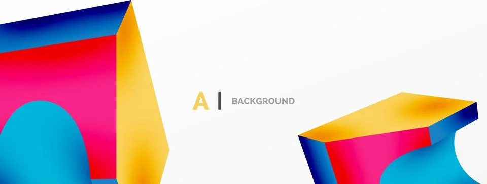 Abstract background - 3d abstract shape. Wallpaper for concept of AI technology Ilustração Stock