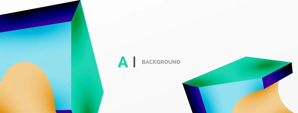 Abstract background - 3d abstract shape. Wallpaper for concept of AI technology Stock Illustration